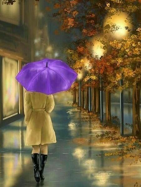 عکس های دختر تنها زیر باران