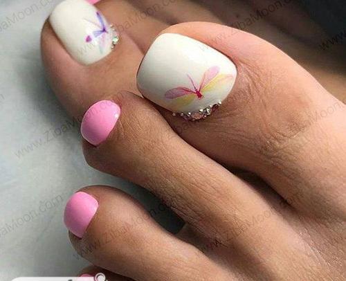 عکس ناخن پا دخترانه