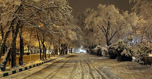 عکس شب زیبای برفی