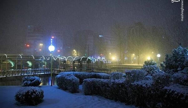 عکس شب زیبای برفی