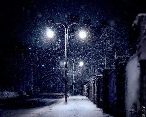 عکس شب زیبای برفی