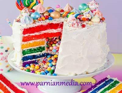 عکس رنگین کمان کیک