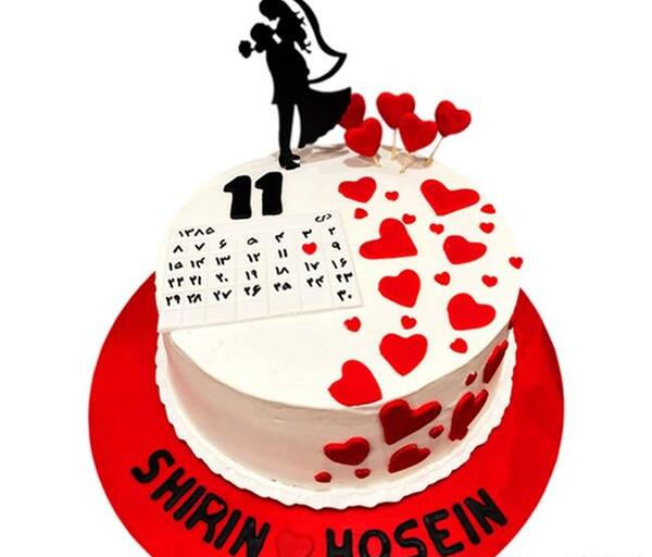 عکس کیک تولد قلب عاشقانه