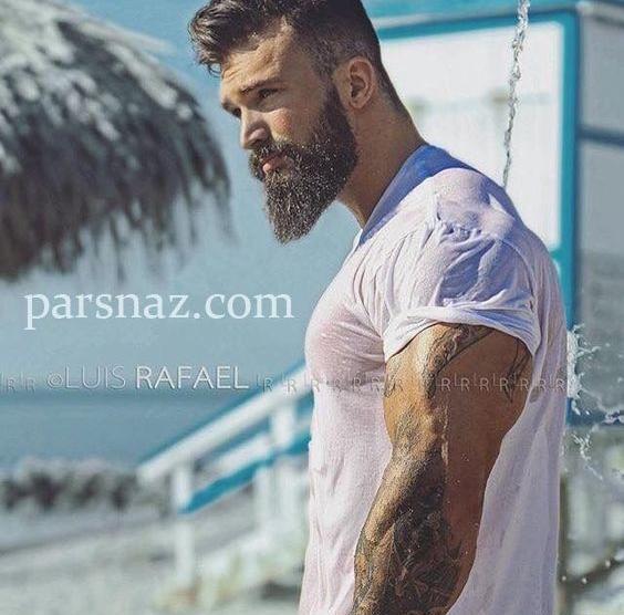 عکس پسر ریش دار غمگین