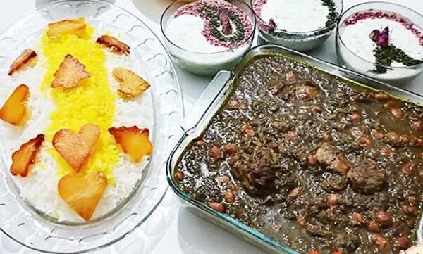 عکس قورمه سبزی با ته دیگ