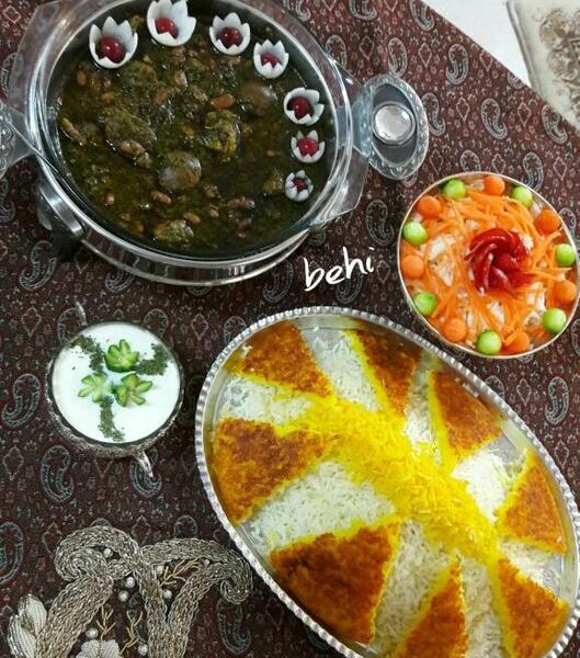 عکس قورمه سبزی با ته دیگ
