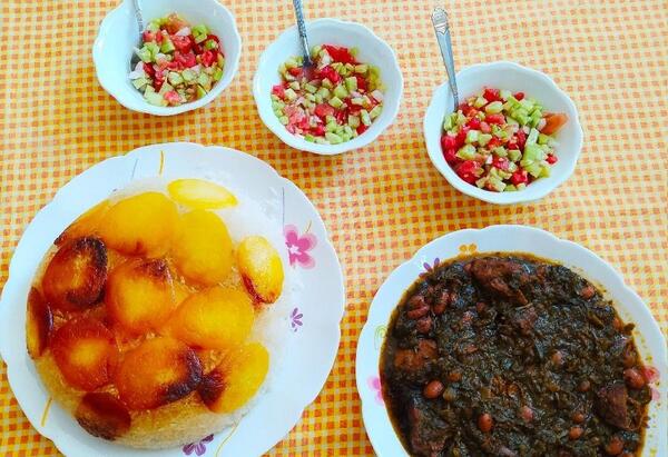 عکس قورمه سبزی با ته دیگ