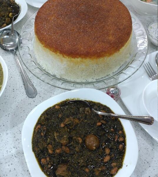 عکس قورمه سبزی با ته دیگ