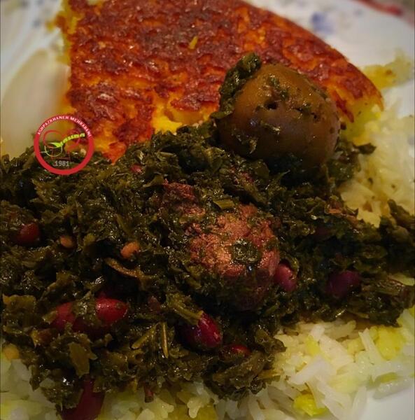 عکس قورمه سبزی با ته دیگ