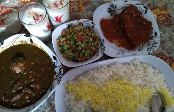 عکس قورمه سبزی با ته دیگ