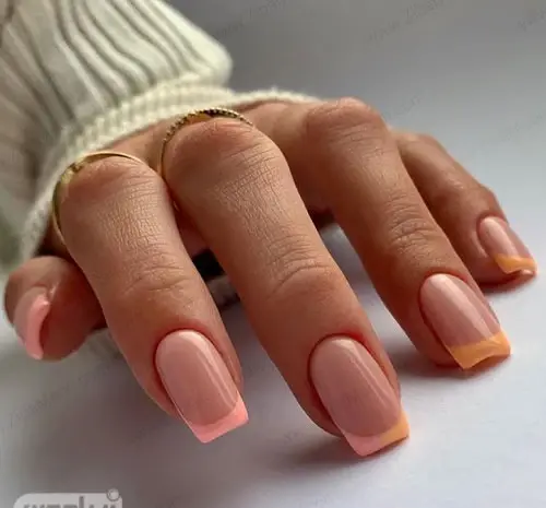 عکس ناخن فرنچ رنگی