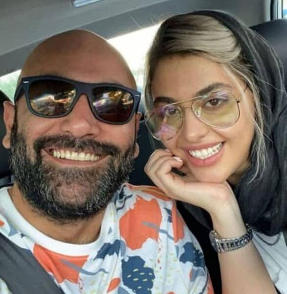عکس ریحانه پارسا در آغوش همسرش