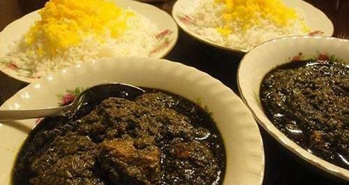 عکس قورمه سبزی با لوبیا چیتی