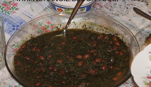 عکس قورمه سبزی با لوبیا چیتی