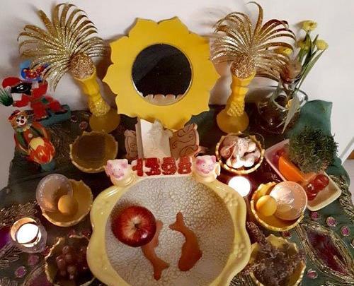عکس سفره هفت سین طوسی زرد