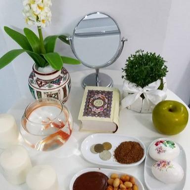 عکس سفره هفت سین طوسی زرد