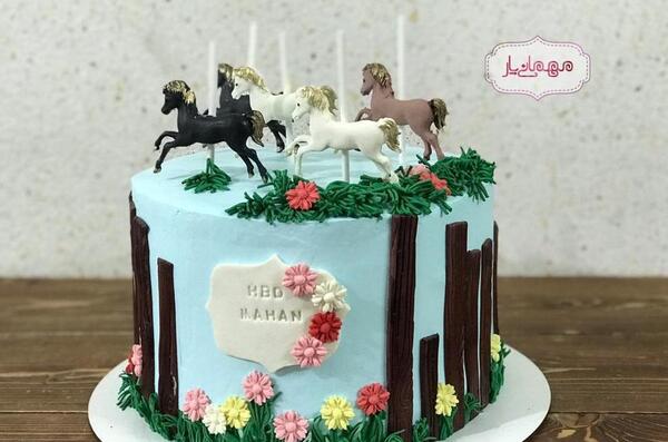 عکس کیک تولد پسرانه اسب