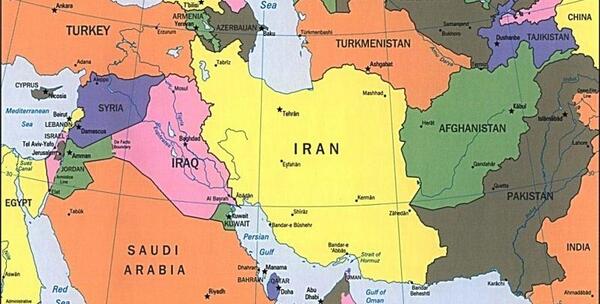 عکس نقشه ی ایران با همسایگانش