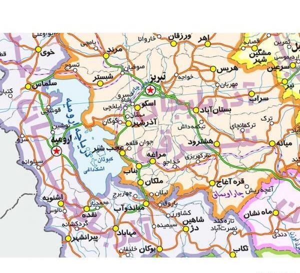 عکس نقشه ایران با تمام شهرها