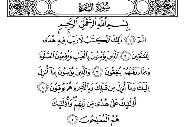 عکس قرآن کریم سوره بقره