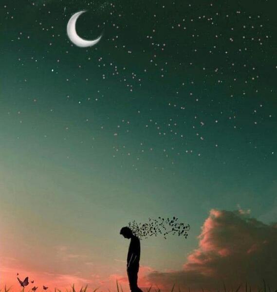 عکس شب و ماه و ستاره