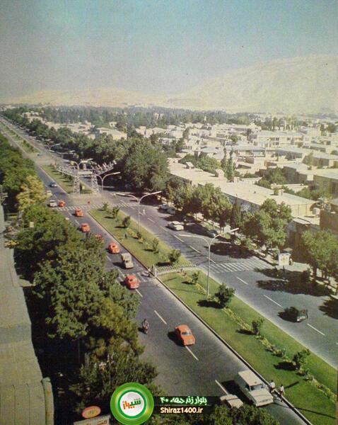 عکس قدیمی چهارراه زند شیراز