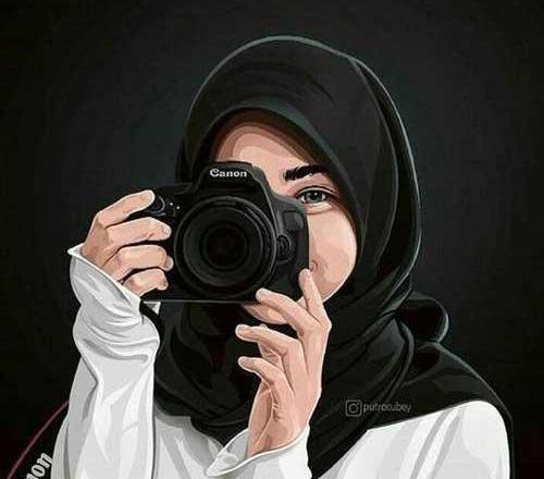 عکس پروفایل دختر چادری با دوربین عکاسی