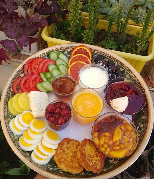 سلام صبح بخیر با عکس صبحانه