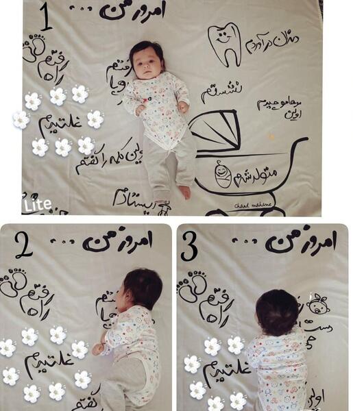 عکس غلتیدن نوزاد