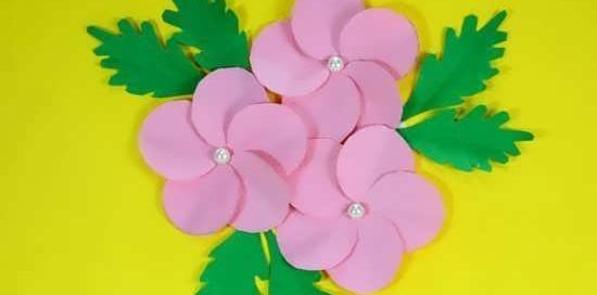 عکس گل ساده با کاغذ رنگی