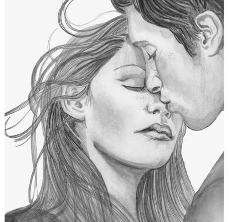 عکس عاشقانه دونفره سیاه قلم