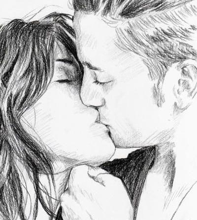عکس عاشقانه دونفره سیاه قلم