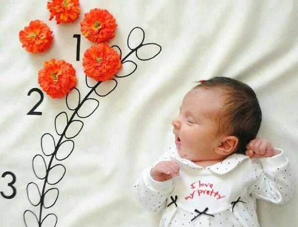 ایده برای عکس یک ماهگی نوزاد