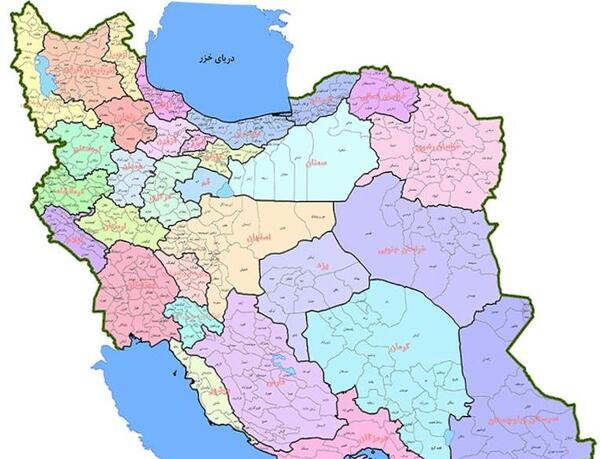 عکس نقشه ایران با استان هایش