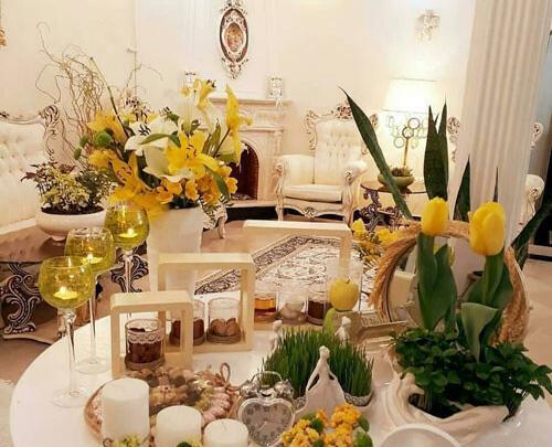 عکس سفره هفت سین زرد و طوسی