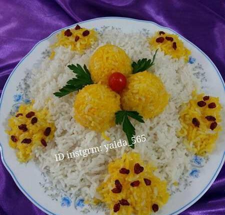 عکس زعفران روی برنج