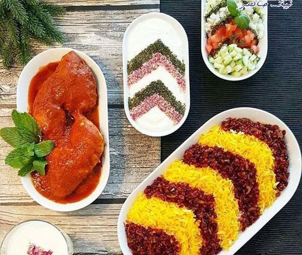 عکس زعفران روی برنج