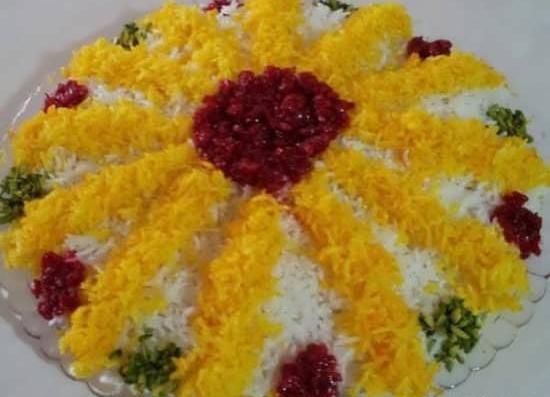 عکس زعفران روی برنج