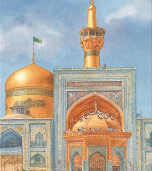 عکس حرم امام رضا نقاشی