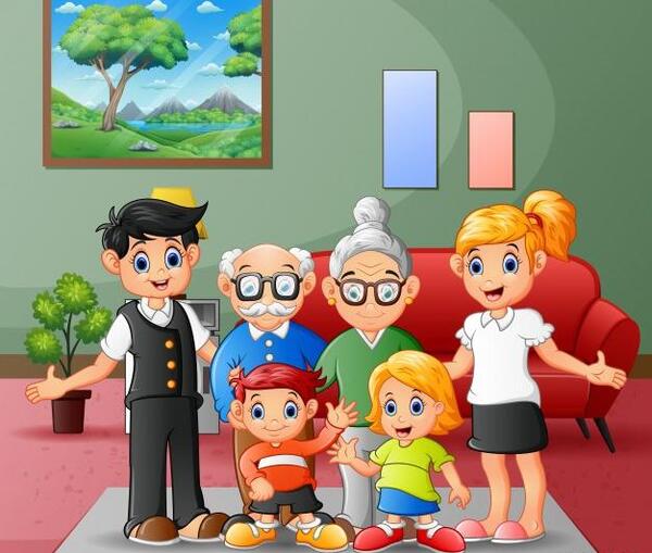 عکس کارتونی خانواده شاد