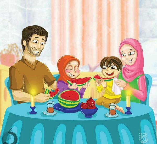 عکس کارتونی خانواده شاد