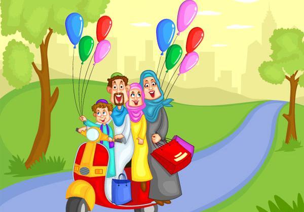 عکس کارتونی خانواده شاد