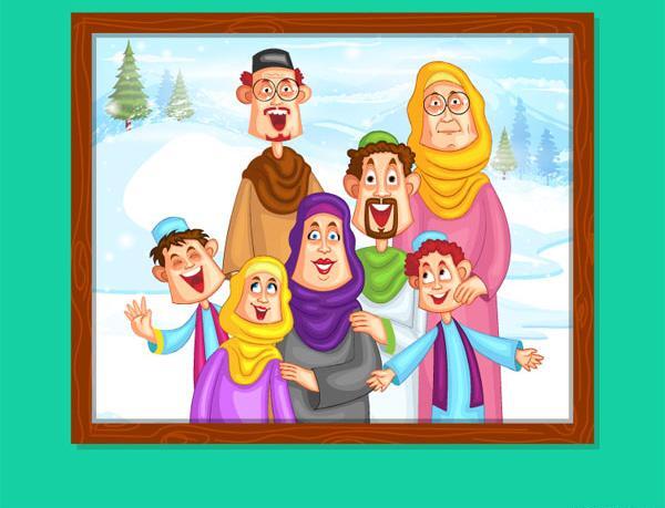 عکس کارتونی خانواده شاد