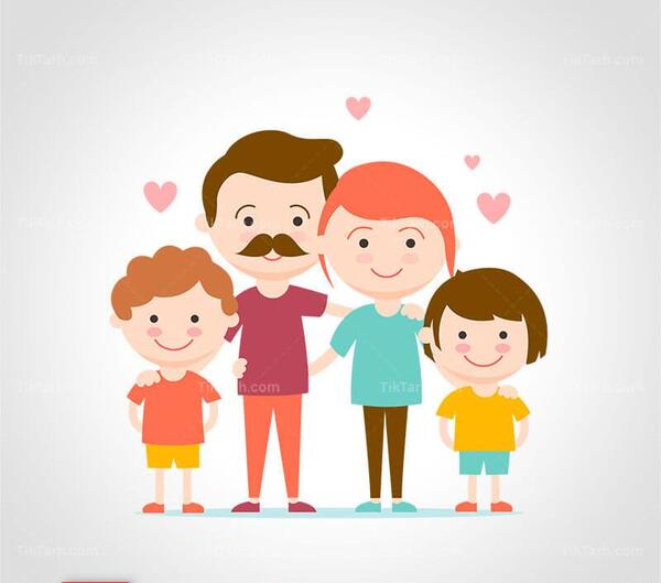 عکس کارتونی خانواده شاد