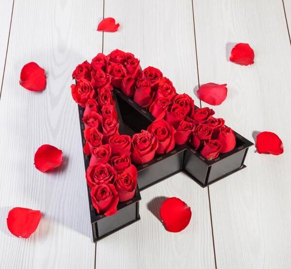 عکس گل رز حرف a