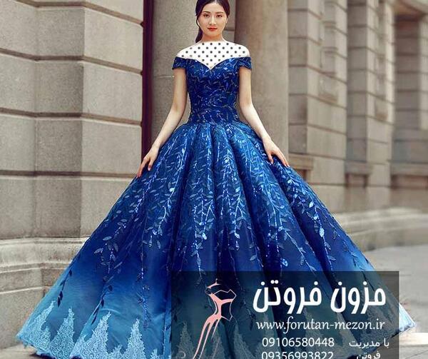 عکس لباس عروس آبی