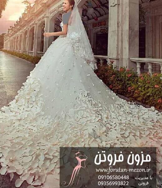 عکس لباس عروس طوسی