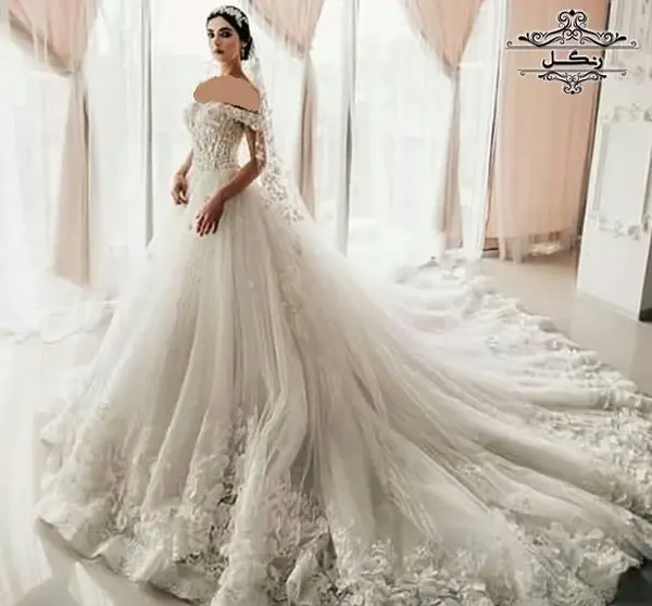 عکس لباس عروس طاووسی