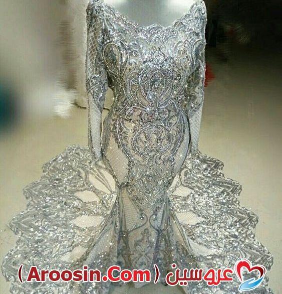 عکس لباس عروس طلا کاری شده