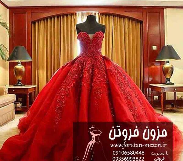 عکس لباس عروس قرمز جدید